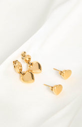 Minxie Gold Heart Earrings 2 Pack